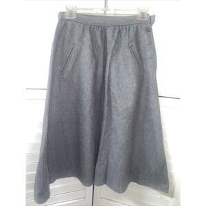 Vintage 70s Wool Skirt Women’s Gray Union Made A-line Office Modest Sz Small
